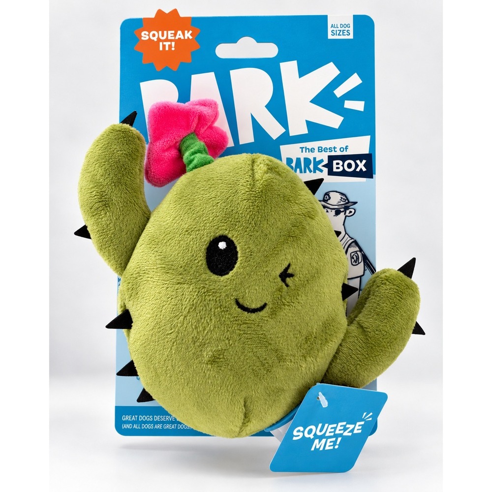 BARK BarkBox Consuela Cactus Plush Dog Toy Squeaker Hidden Toy New